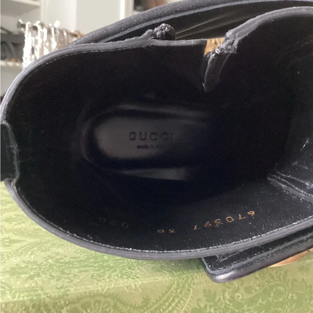 Gucci Black Combat Moto Boots with GG Logo - Picture 11 of 14